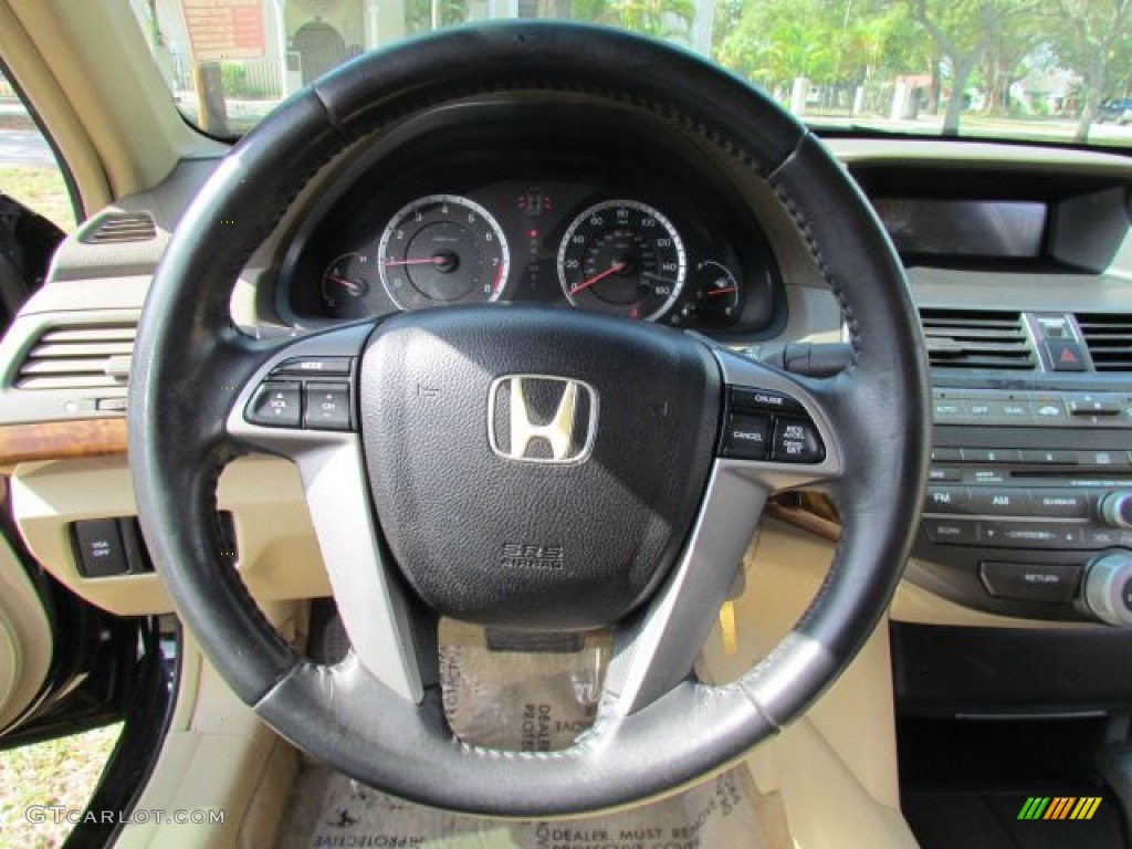 2008 Honda Accord EX-L Sedan Ivory Steering Wheel Photo #77166230