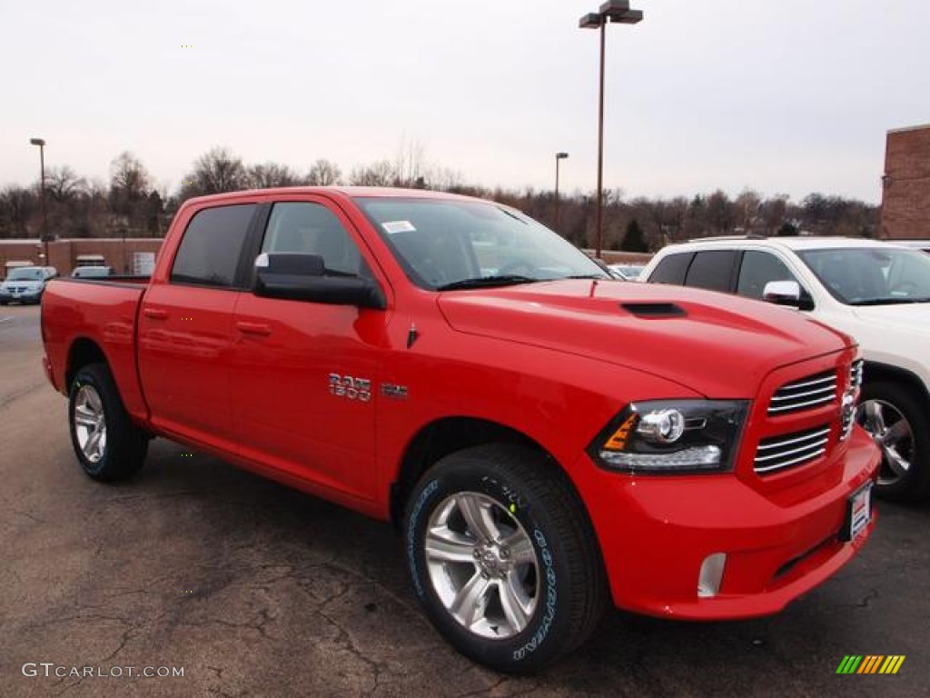 Flame Red 2013 Ram 1500 Sport Crew Cab 4x4 Exterior Photo #77167948