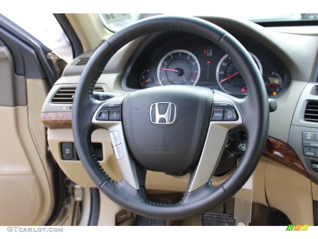 2010 Honda Accord EX-L Sedan Ivory Steering Wheel Photo #77169843