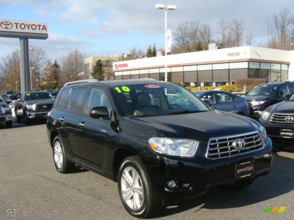 2010 Highlander Limited 4WD - Black / Sand Beige photo #1