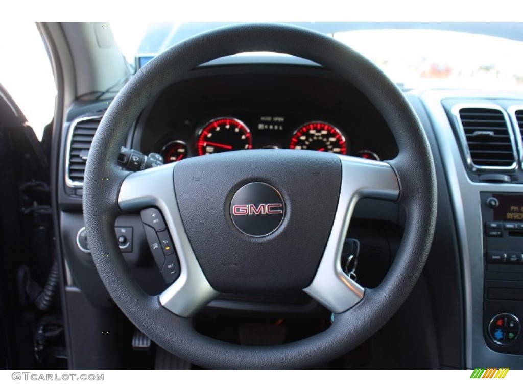 2007 GMC Acadia SLE Ebony Steering Wheel Photo #77172500