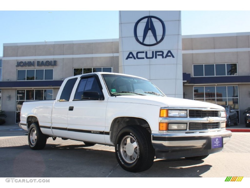 1997 C/K C1500 Silverado Extended Cab - Olympic White / Medium Dark Pewter photo #1