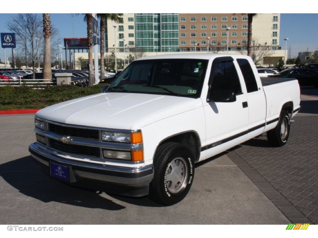 1997 C/K C1500 Silverado Extended Cab - Olympic White / Medium Dark Pewter photo #2