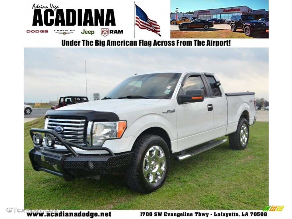 2010 F150 XLT SuperCab 4x4 - Oxford White / Tan photo #1