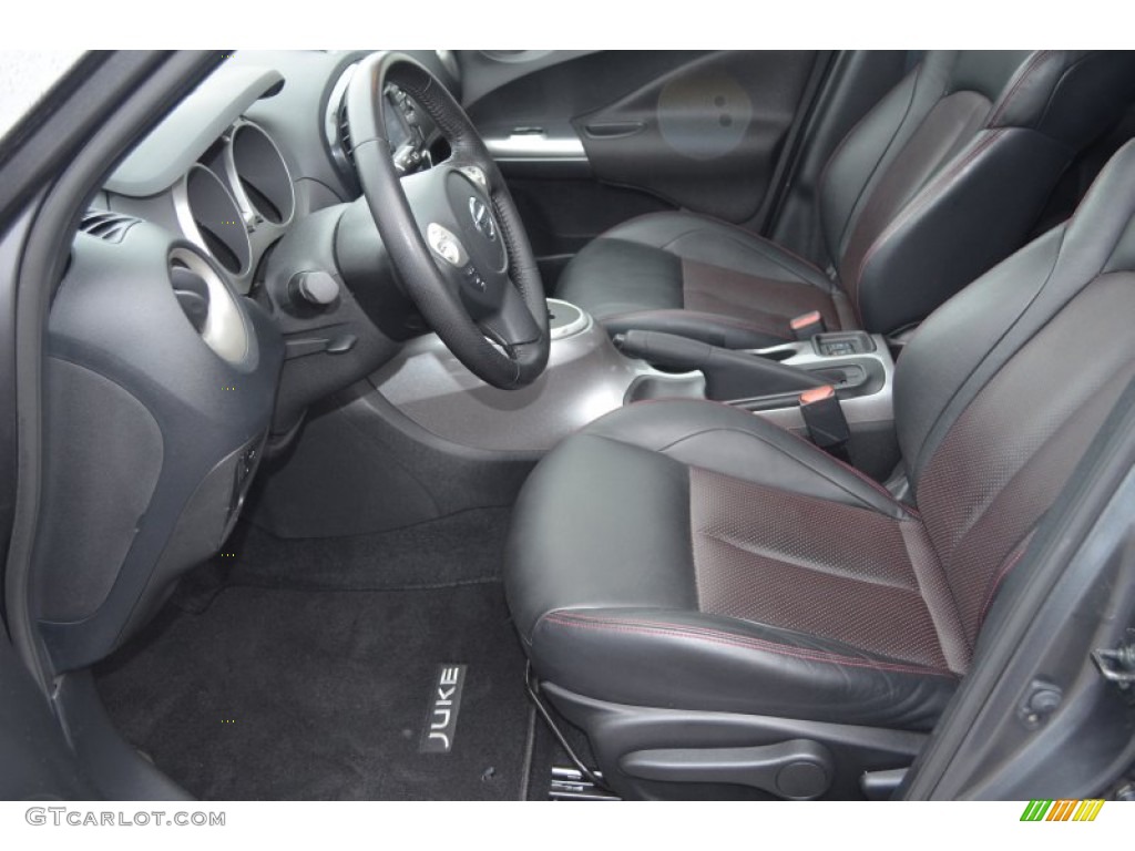 Black/Red w/Silver Trim Interior 2011 Nissan Juke SL Photo #77175696