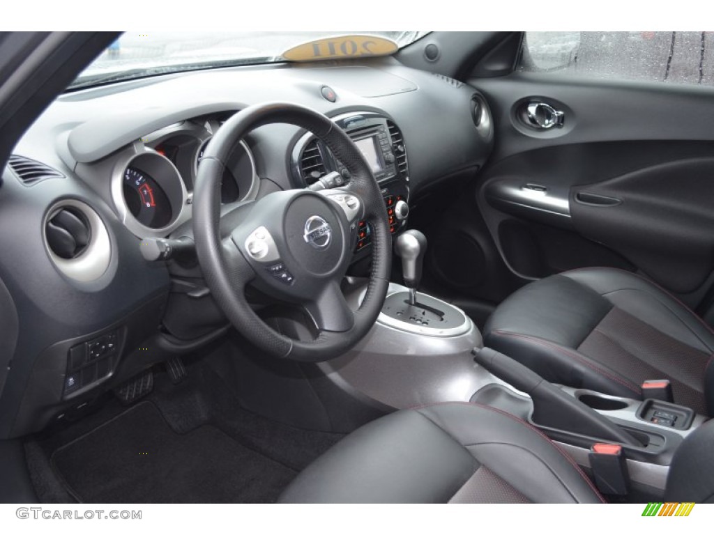 Black/Red w/Silver Trim Interior 2011 Nissan Juke SL Photo #77175719