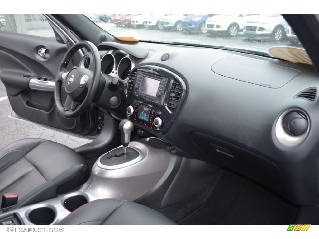 2011 Nissan Juke SL Black/Red w/Silver Trim Dashboard Photo #77175857