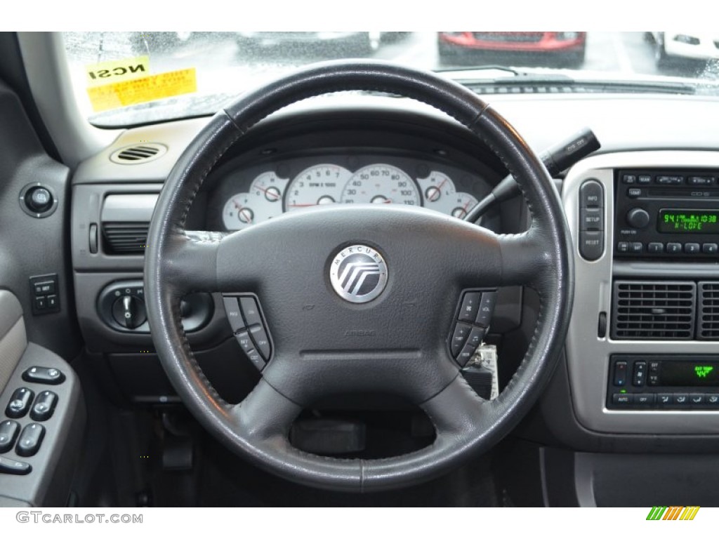 2005 Mercury Mountaineer V6 Premier Midnight Grey Steering Wheel Photo #77176922