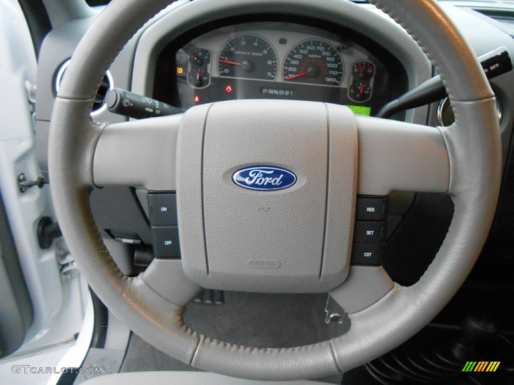 2007 Ford F150 XLT SuperCab 4x4 Medium Flint Steering Wheel Photo #77177563