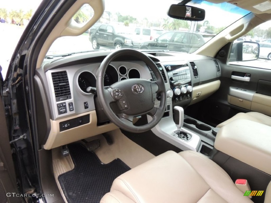 Beige Interior 2008 Toyota Tundra Limited Double Cab Photo #77177969