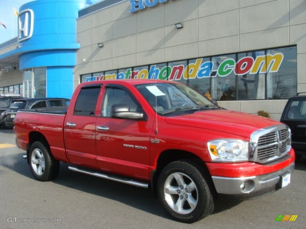 2007 Ram 1500 SLT Quad Cab 4x4 - Flame Red / Medium Slate Gray photo #1