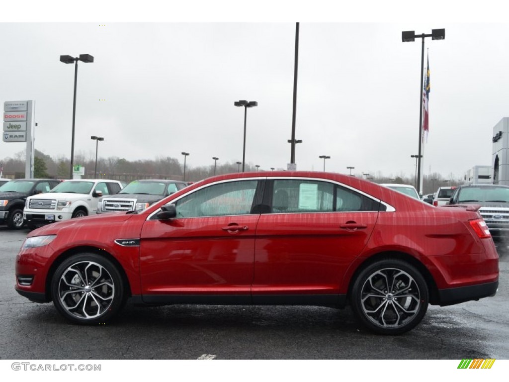 2013 Taurus SHO AWD - Ruby Red Metallic / SHO Charcoal Black Leather photo #5