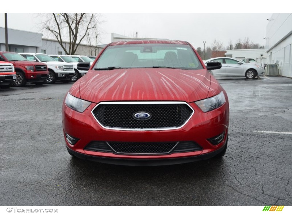 2013 Taurus SHO AWD - Ruby Red Metallic / SHO Charcoal Black Leather photo #7