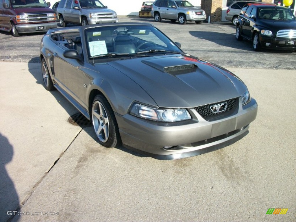 Mineral Grey Metallic 2002 Ford Mustang GT Convertible Exterior Photo #77181968