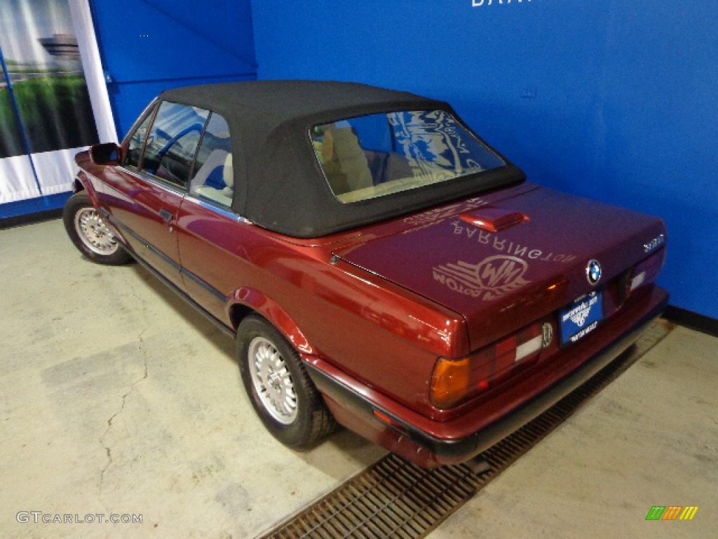 1991 3 Series 318i Convertible - Brocade Red Metallic / Beige photo #34