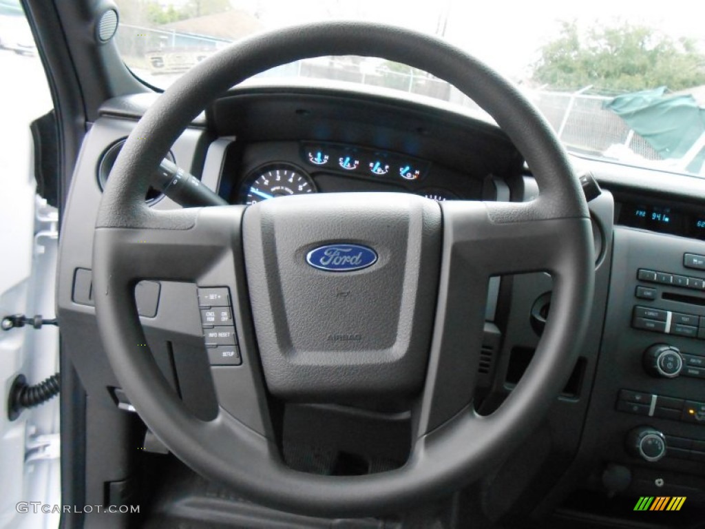 2013 Ford F150 XL Regular Cab Steel Gray Steering Wheel Photo #77184824