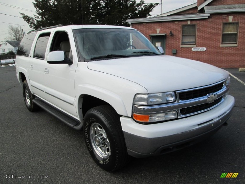 2001 Suburban 2500 LT 4x4 - Summit White / Tan photo #12