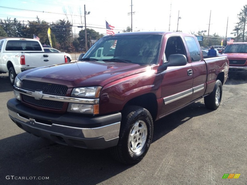 Dark Carmine Red Metallic 2003 Chevrolet Silverado 1500 LS Extended Cab 4x4 Exterior Photo #77188972