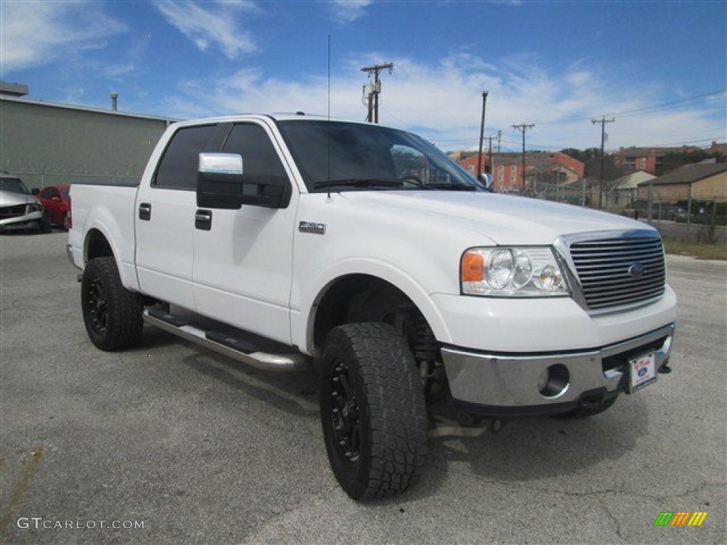 2008 F150 Lariat SuperCrew 4x4 - Oxford White / Black photo #1