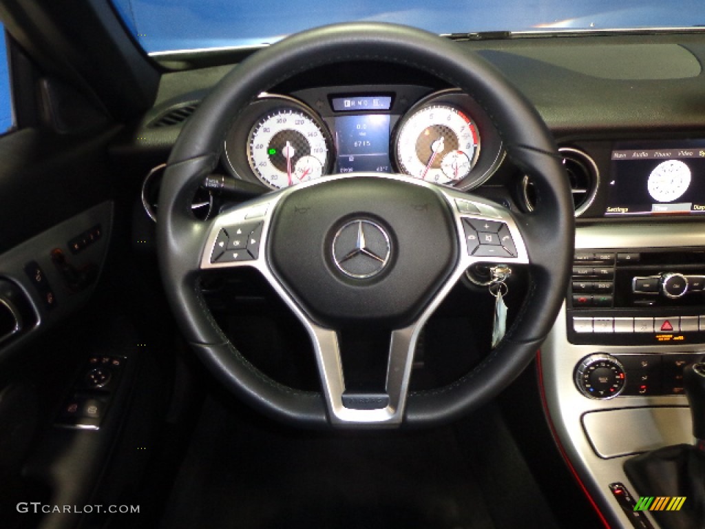 2012 Mercedes-Benz SLK 350 Roadster Black Steering Wheel Photo #77192057