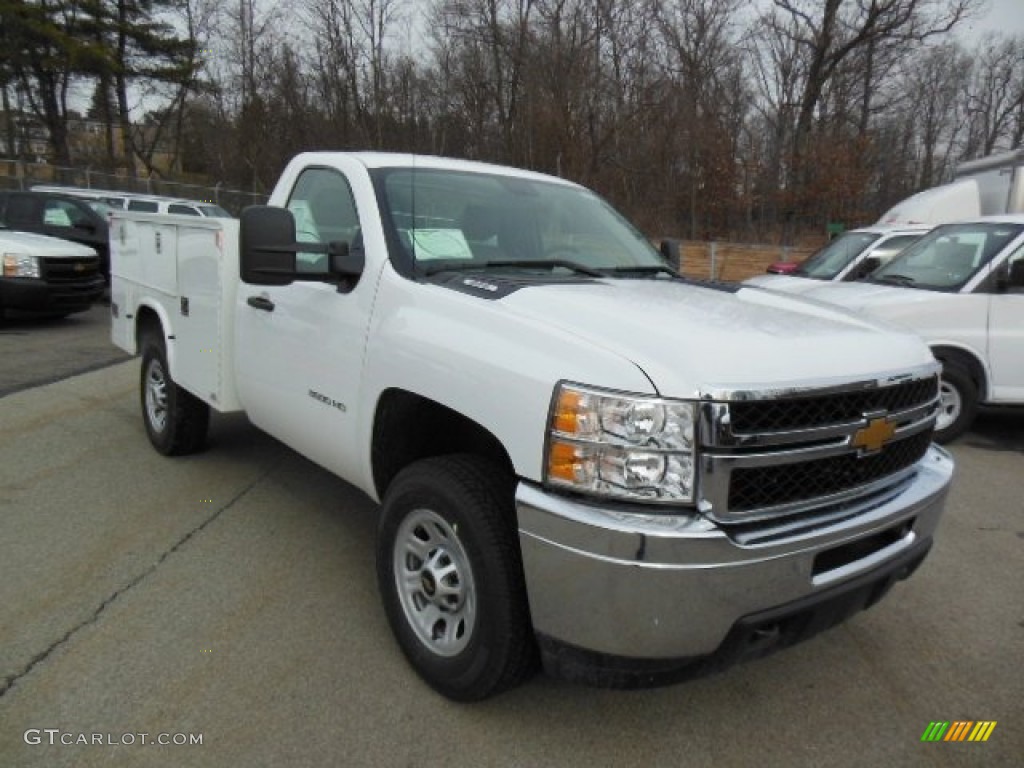 Summit White 2013 Chevrolet Silverado 3500HD WT Regular Cab 4x4 Utility Truck Exterior Photo #77192230