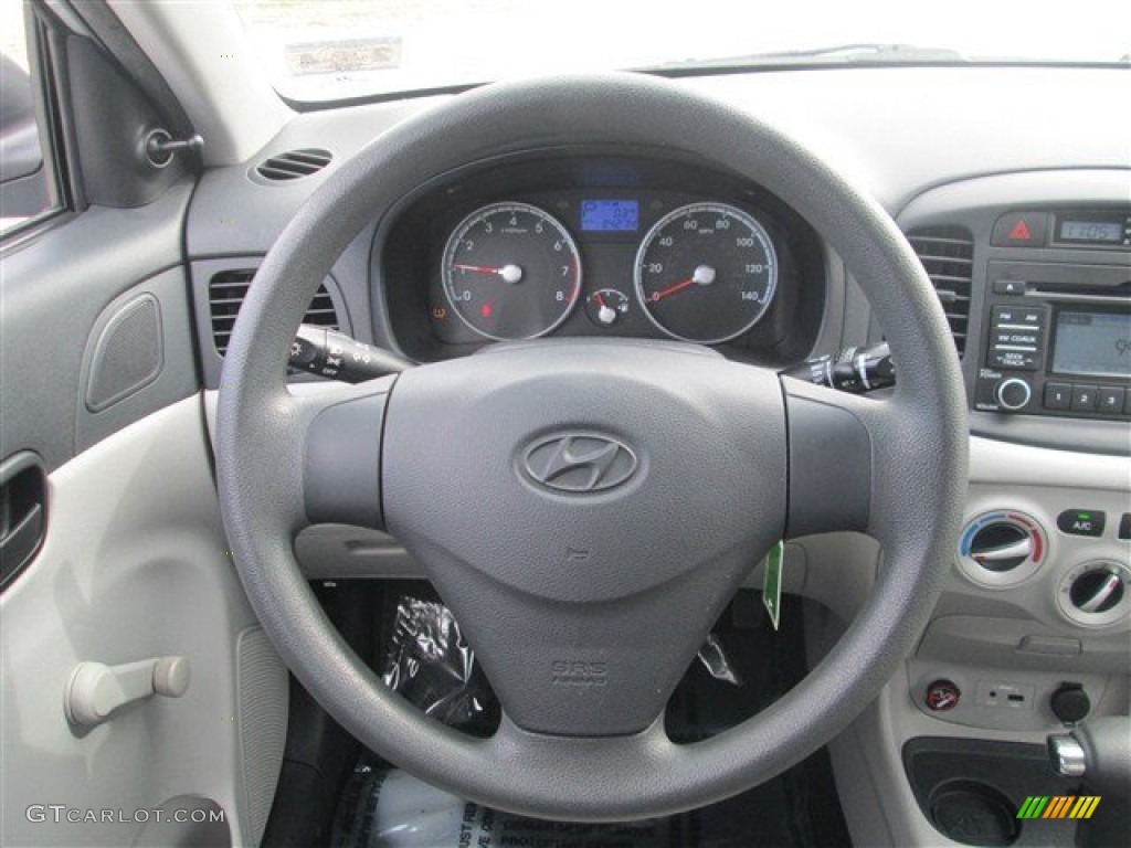 2011 Hyundai Accent GLS 4 Door Gray Steering Wheel Photo #77193791