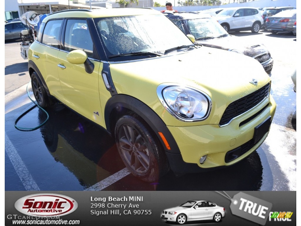 2012 Cooper S Countryman All4 AWD - Bright Yellow / Light Tobacco Leather/Cloth photo #1