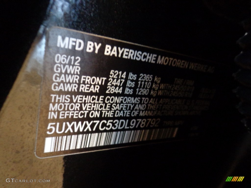 2013 X3 xDrive 35i - Black Sapphire Metallic / Black photo #17