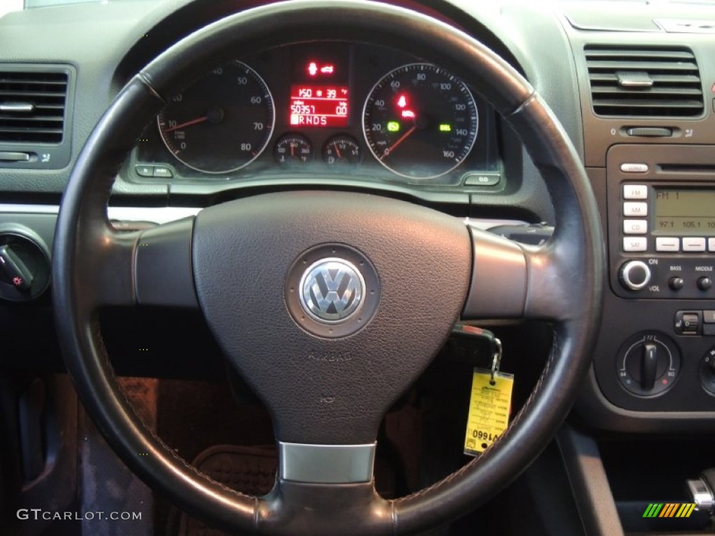 2009 Volkswagen Jetta Wolfsburg Edition Sedan Anthracite Steering Wheel Photo #77201414