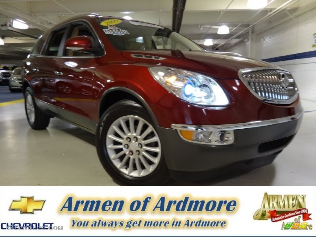 2009 Enclave CXL AWD - Red Jewel Tintcoat / Cocoa/Cashmere photo #1