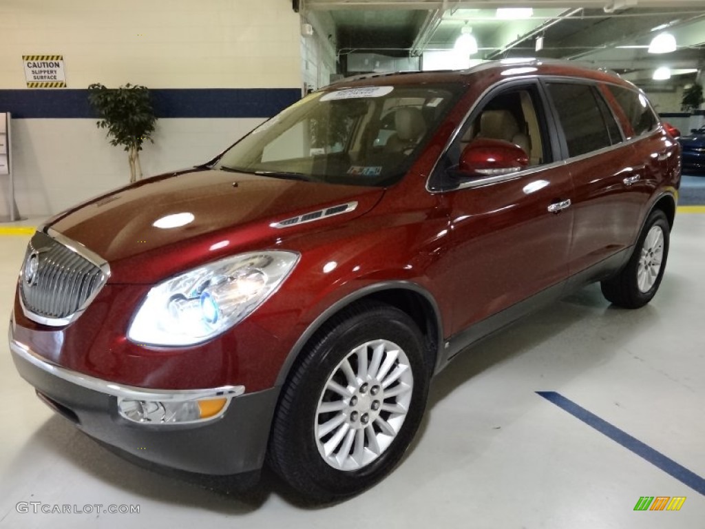 2009 Enclave CXL AWD - Red Jewel Tintcoat / Cocoa/Cashmere photo #2