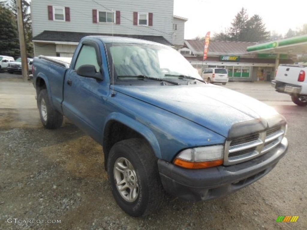 2004 Dakota SLT Regular Cab 4x4 - Atlantic Blue Pearl / Dark Slate Gray photo #3