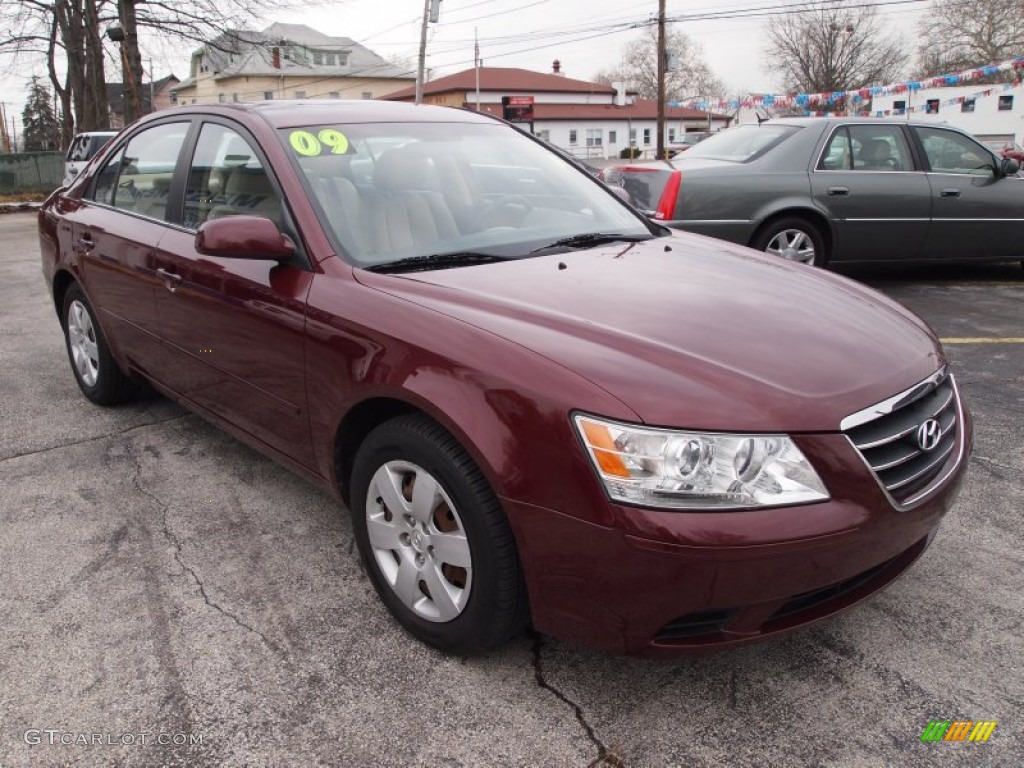 Dark Cherry Red 2009 Hyundai Sonata GLS Exterior Photo #77204887