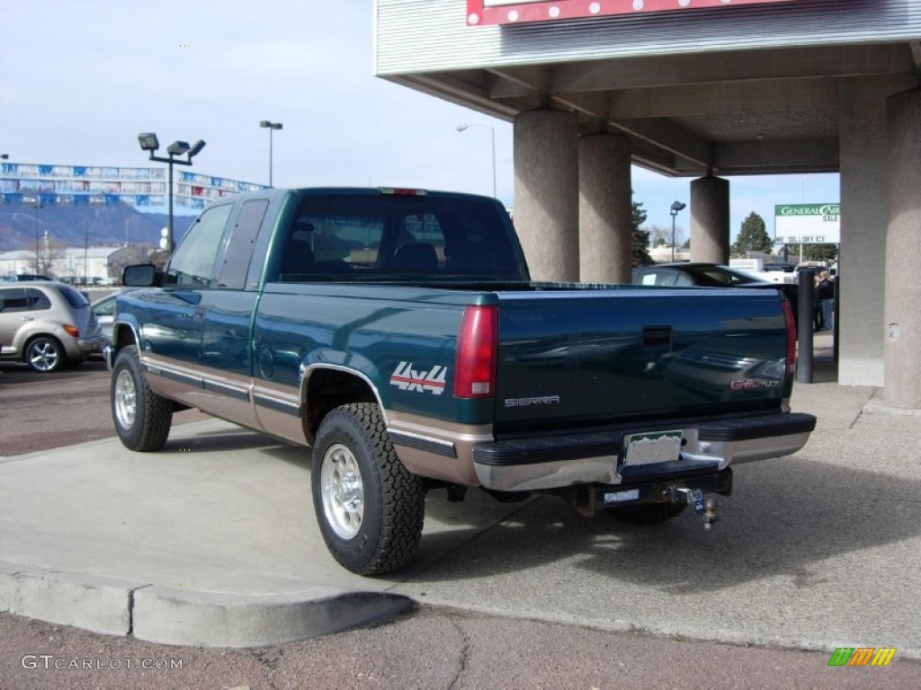 1995 Sierra 2500 SLE Extended Cab 4x4 - Forest Green Metallic / Beige photo #8