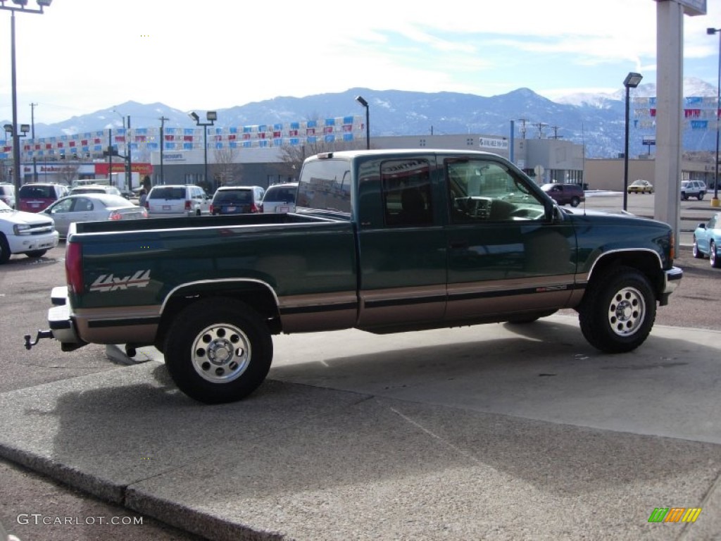 1995 Sierra 2500 SLE Extended Cab 4x4 - Forest Green Metallic / Beige photo #10