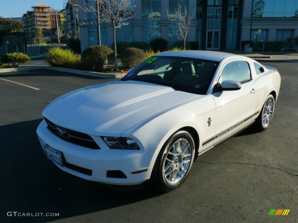 2012 Mustang V6 Premium Coupe - Performance White / Stone photo #3