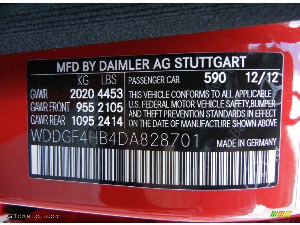 2013 C Color Code 590 for Mars Red Photo #77210399