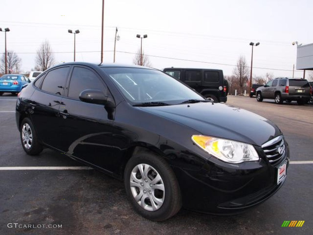 2010 Elantra Blue - Black Noir Pearl / Gray photo #2