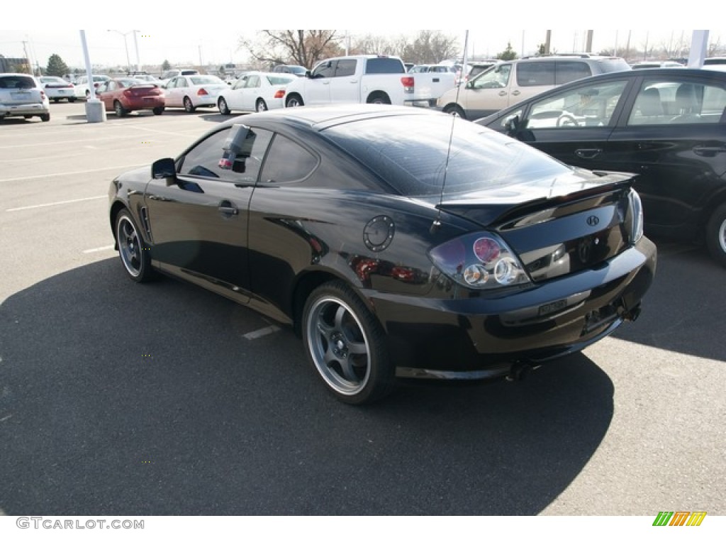 2006 Tiburon GT - Obsidian Black / Black/Red photo #3