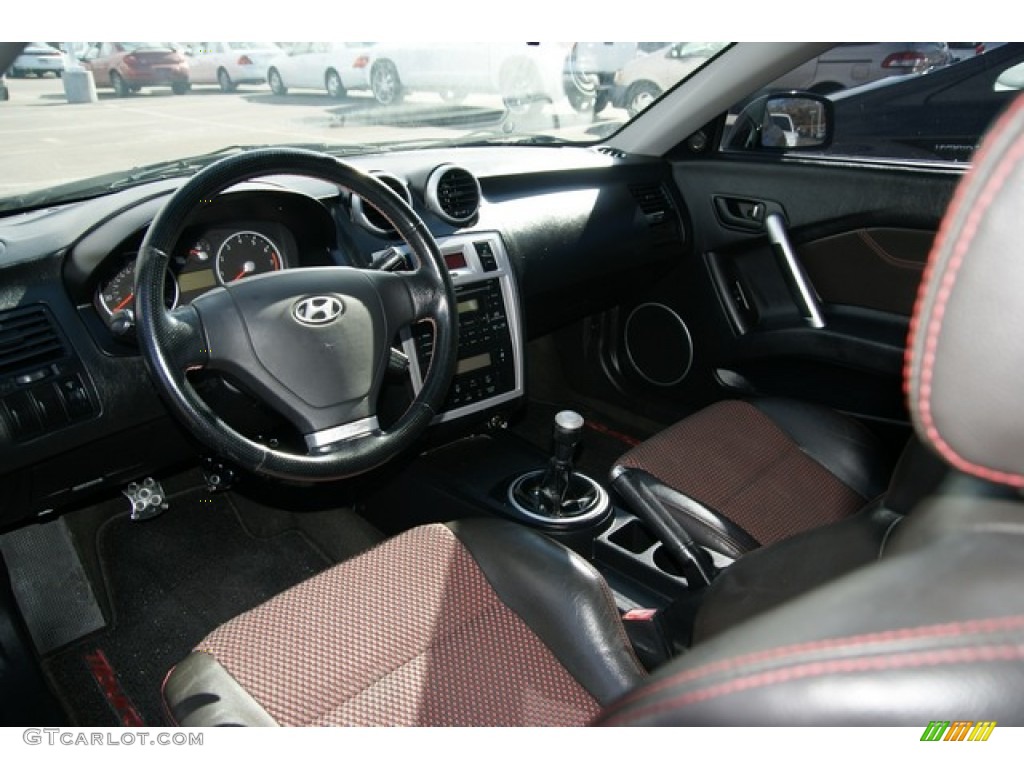 2006 Tiburon GT - Obsidian Black / Black/Red photo #5