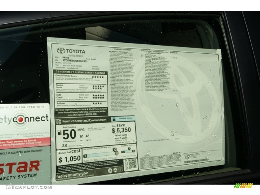 2013 Prius Four Hybrid - Nautical Blue Metallic / Bisque photo #10