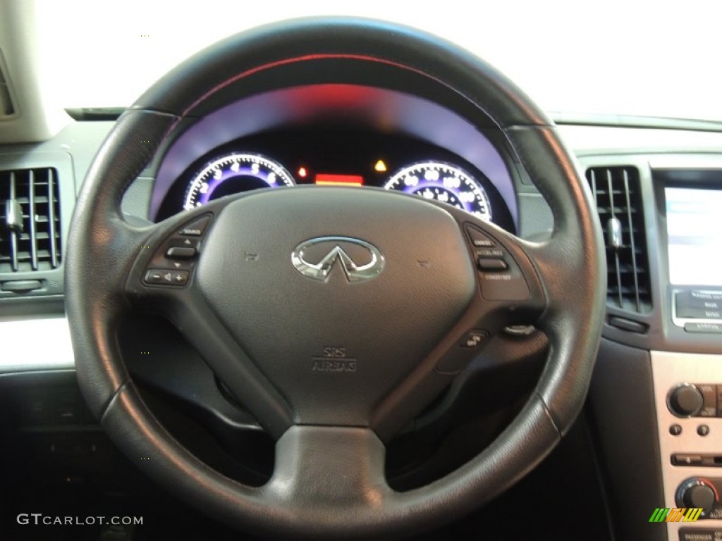 2009 Infiniti G 37 x Sedan Graphite Steering Wheel Photo #77214773