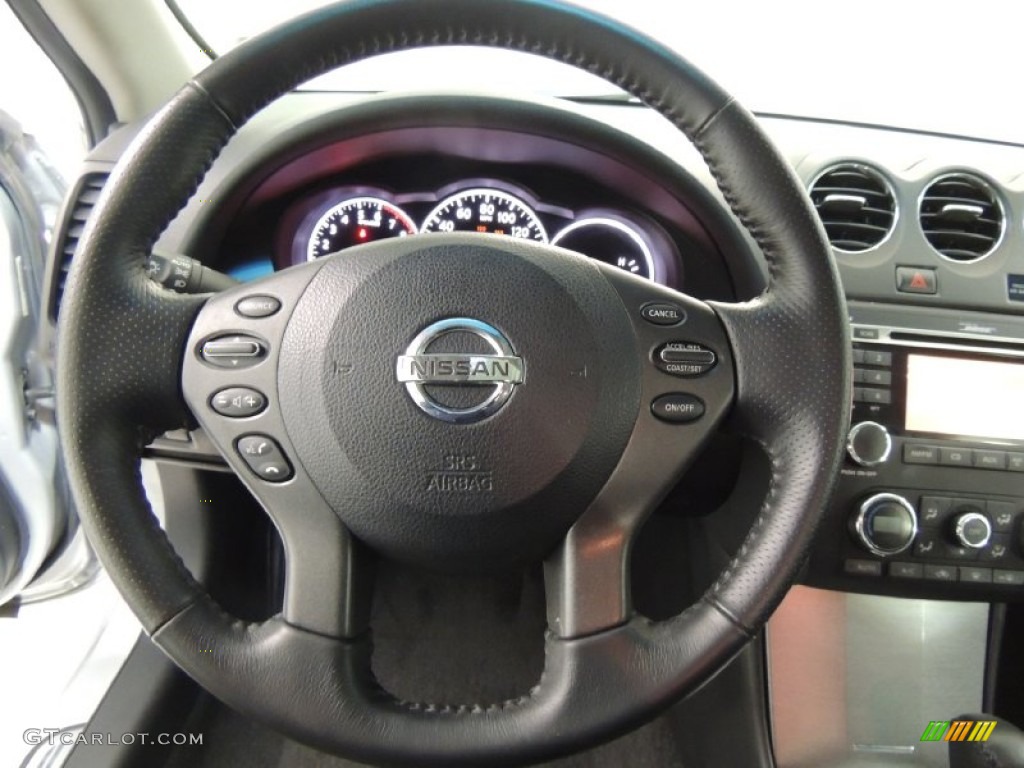 2011 Nissan Altima 2.5 S Coupe Charcoal Steering Wheel Photo #77215115