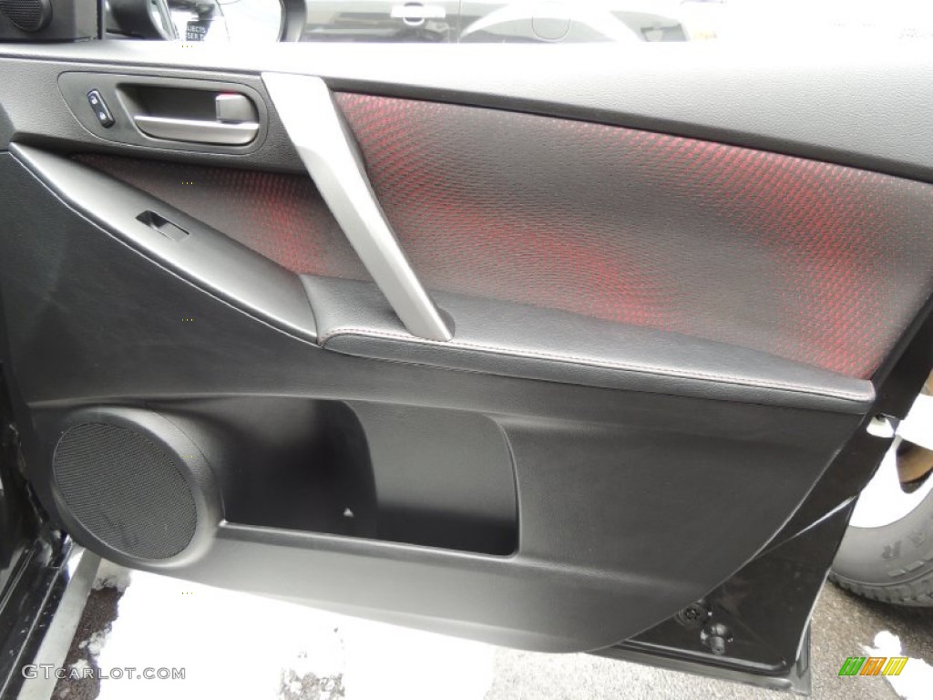 2010 Mazda MAZDA3 MAZDASPEED3 Sport 5 Door Black/Red Door Panel Photo #77215822