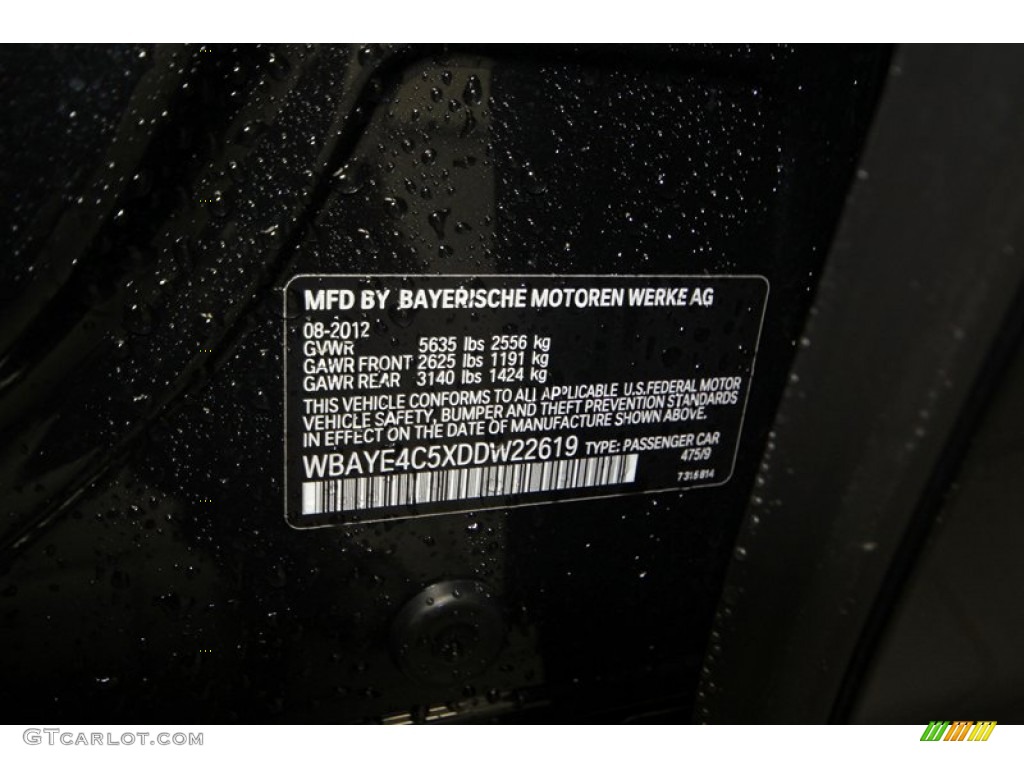 2013 7 Series 740Li Sedan - Black Sapphire Metallic / Black photo #5