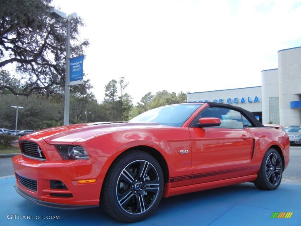 2013 Mustang GT/CS California Special Convertible - Race Red / California Special Charcoal Black/Miko-suede Inserts photo #1