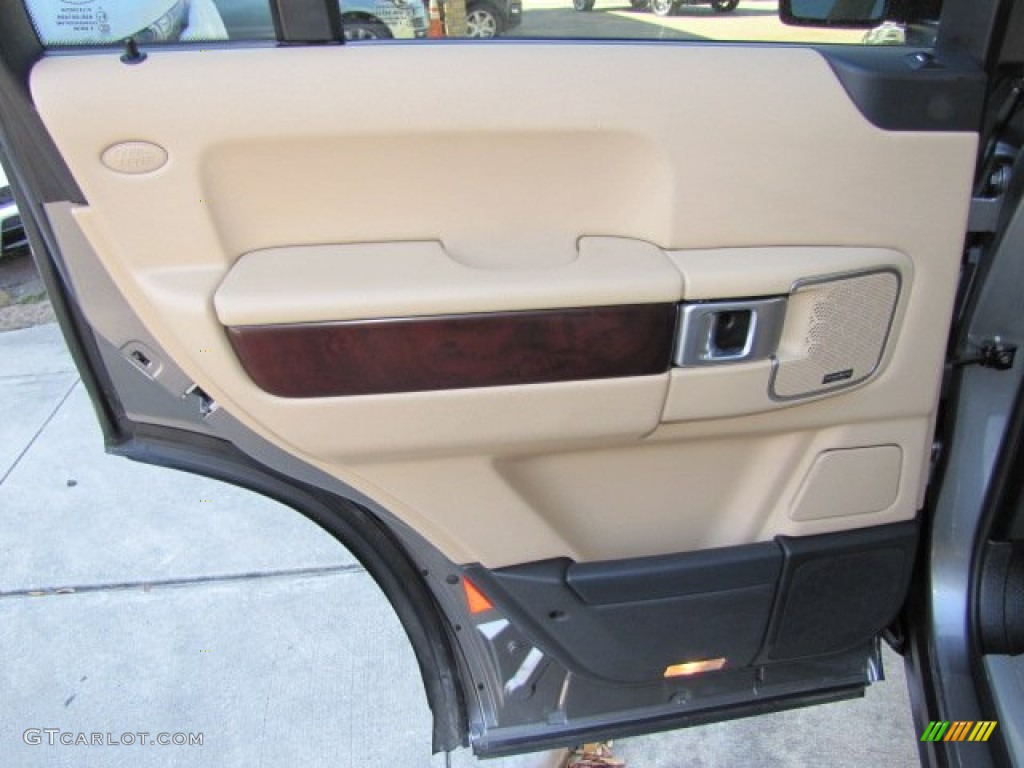 2008 Land Rover Range Rover V8 HSE Sand/Jet Door Panel Photo #77217440
