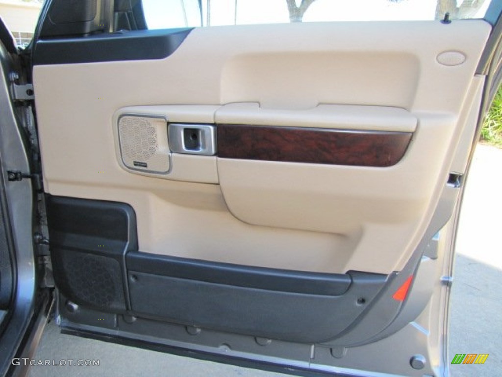 2008 Land Rover Range Rover V8 HSE Sand/Jet Door Panel Photo #77217449