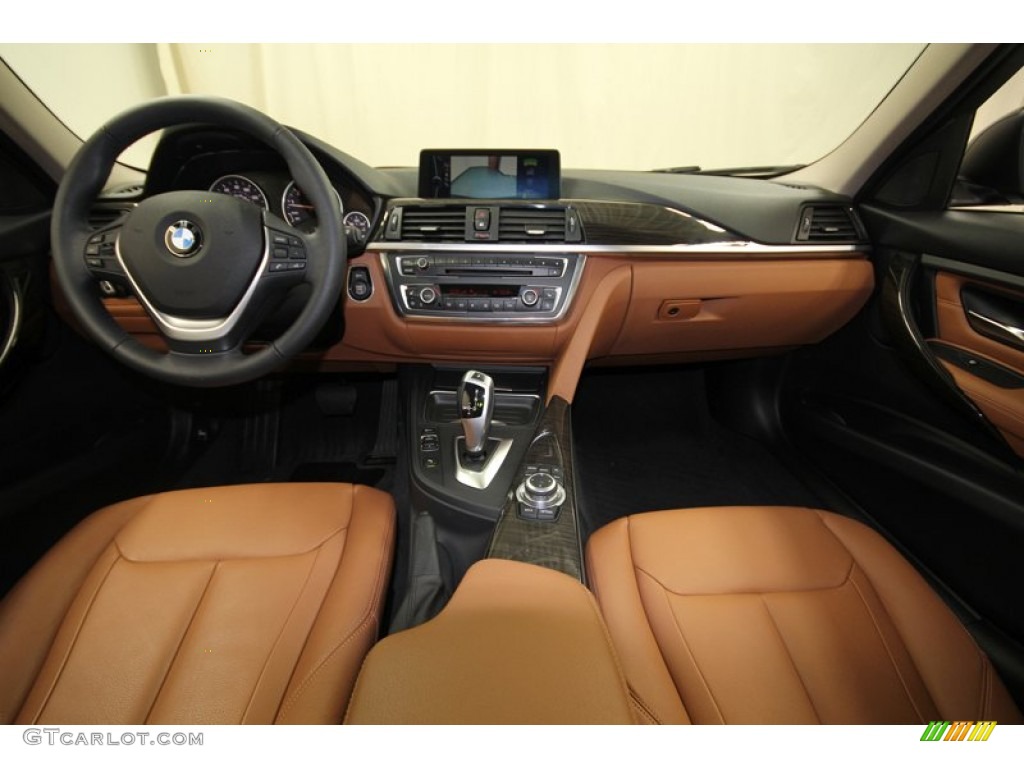 2012 BMW 3 Series 328i Sedan Saddle Brown Dashboard Photo #77217461