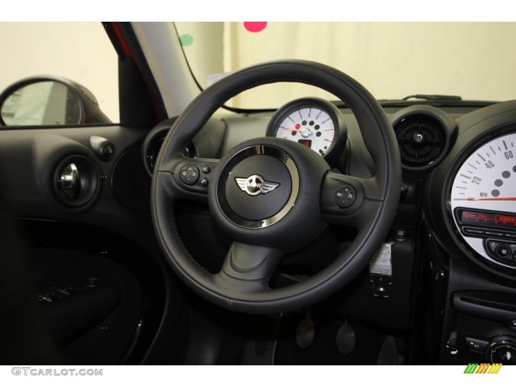 2013 Mini Cooper Countryman Carbon Black Steering Wheel Photo #77217764